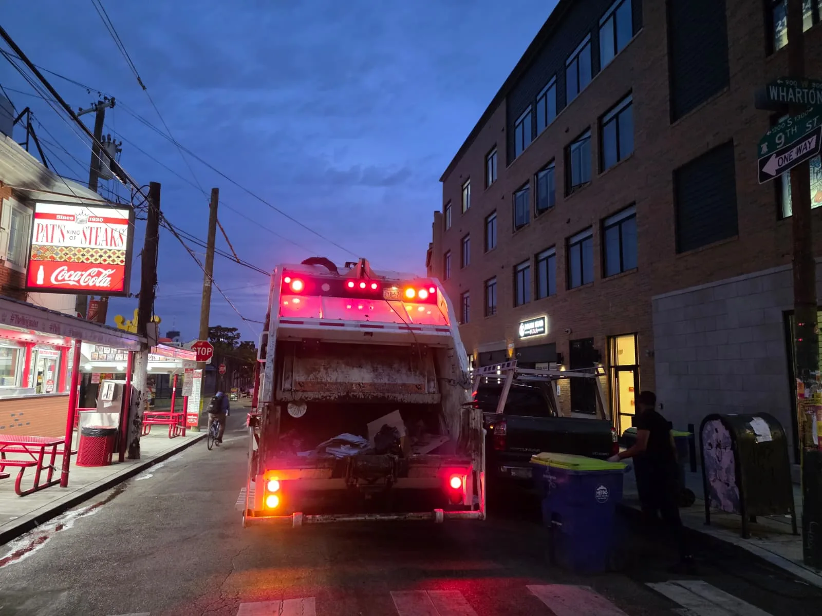 Commercial front-load and rear-load waste containers available from Metro Waste Solutions in Philadelphia — inventory photo 3