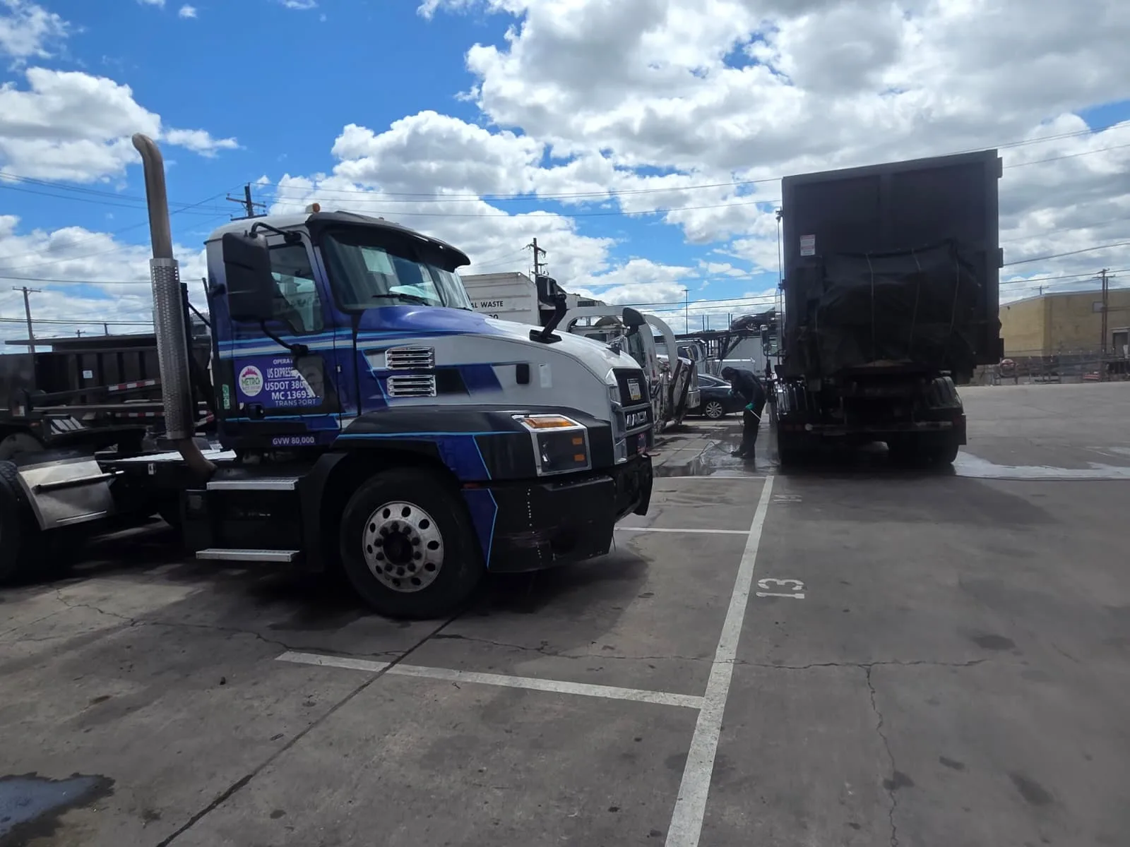 Commercial front-load and rear-load waste containers available from Metro Waste Solutions in Philadelphia — inventory photo 6