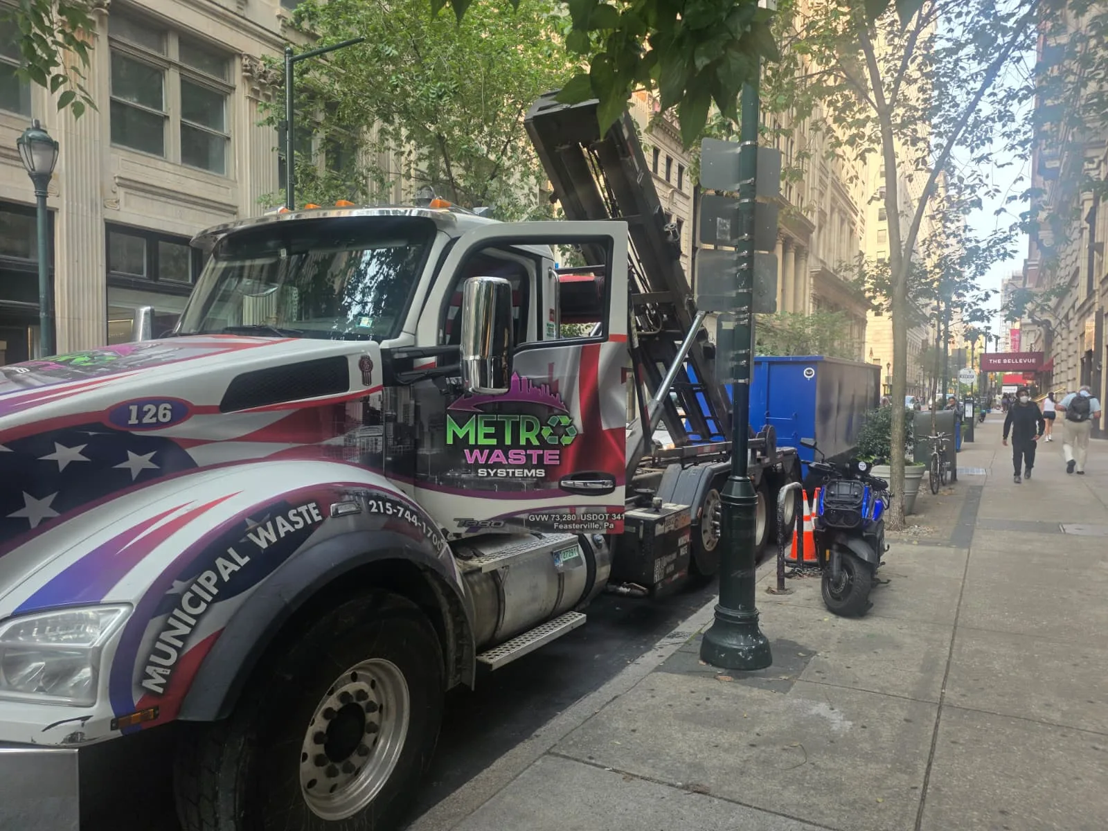 Roll-off container on a jobsite