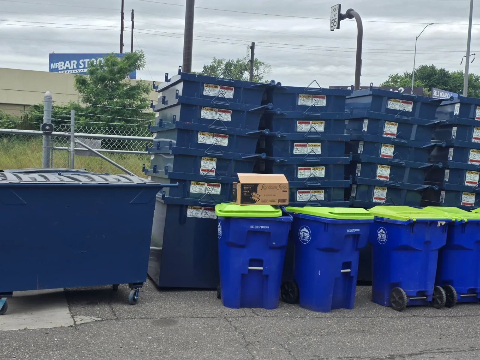 Metro Waste Solutions commercial garbage truck serving Philadelphia, PA — fleet operations photo 10 showing rear-load or front-load collection service