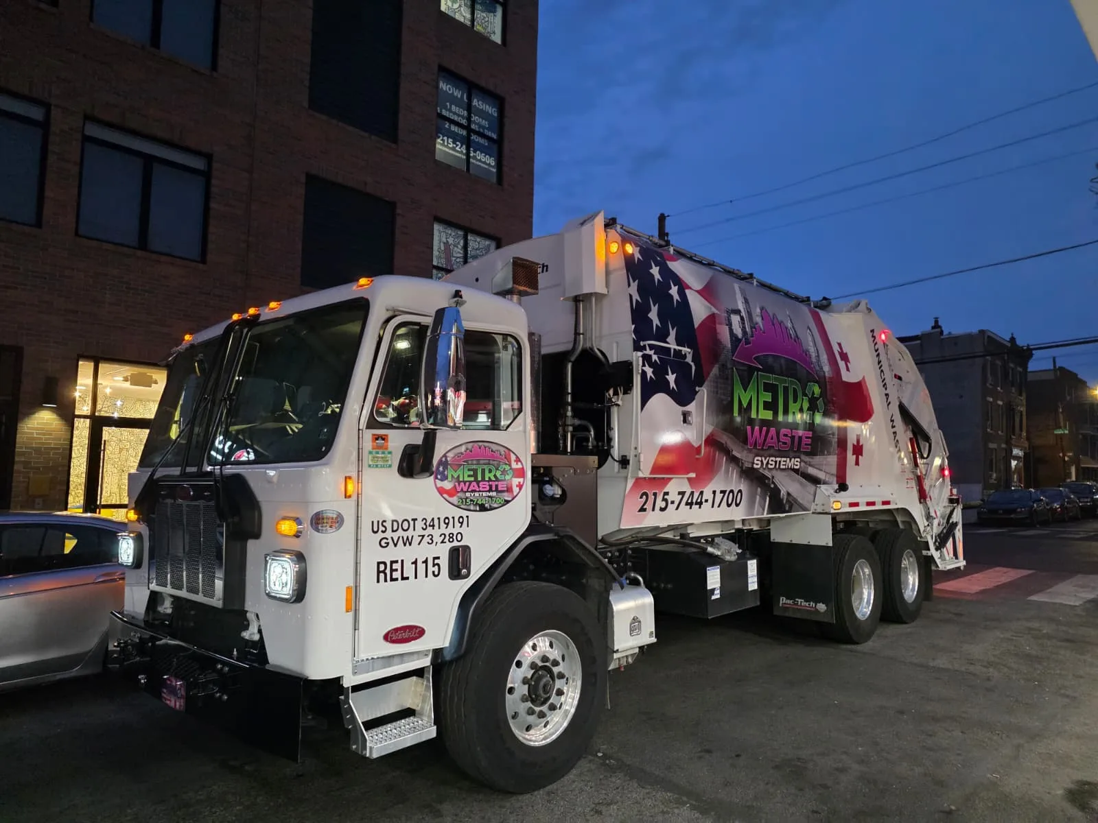 Inside Metro Waste Solutions fleet maintenance facility — commercial garbage trucks serviced for Philadelphia metro routes — photo 3