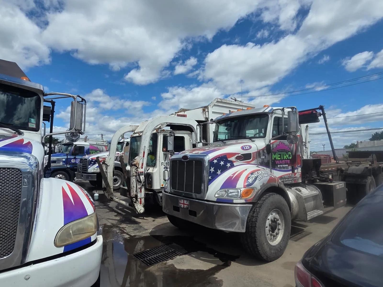 Metro Waste Solutions commercial waste fleet and yard operations in Philadelphia — trucks, containers and dispatch photo 6