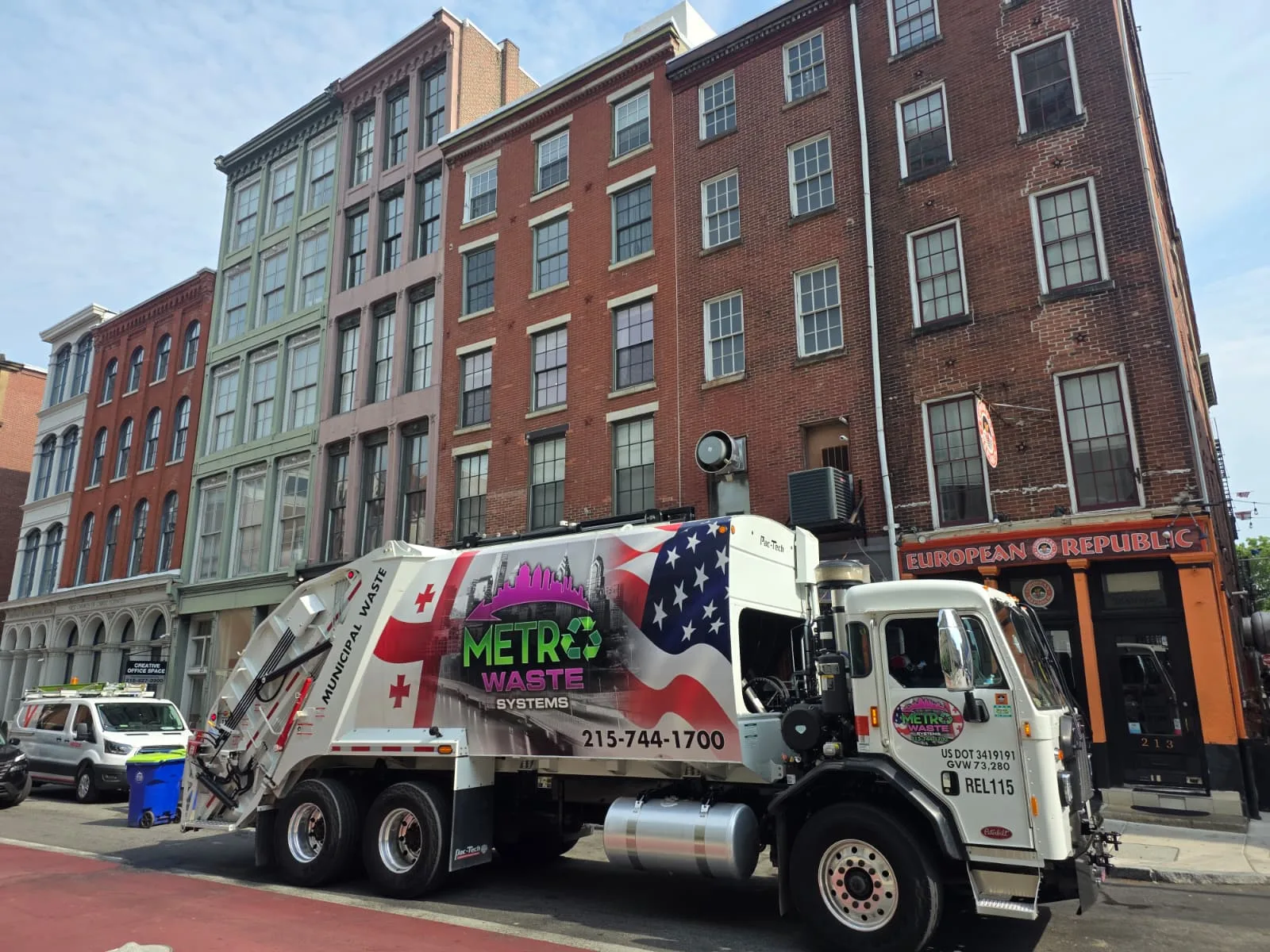 Metro Waste Solutions rear-load collection in the Philadelphia metro area — real fleet photo 32