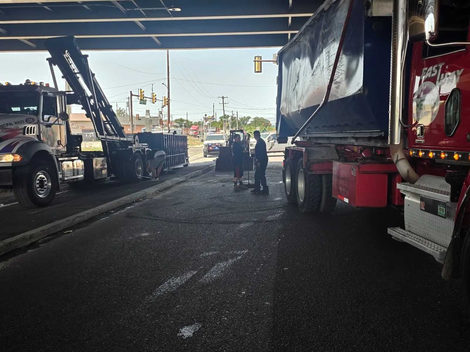 Metro Waste Solutions roll-off delivery in the Philadelphia metro area — real fleet photo 16
