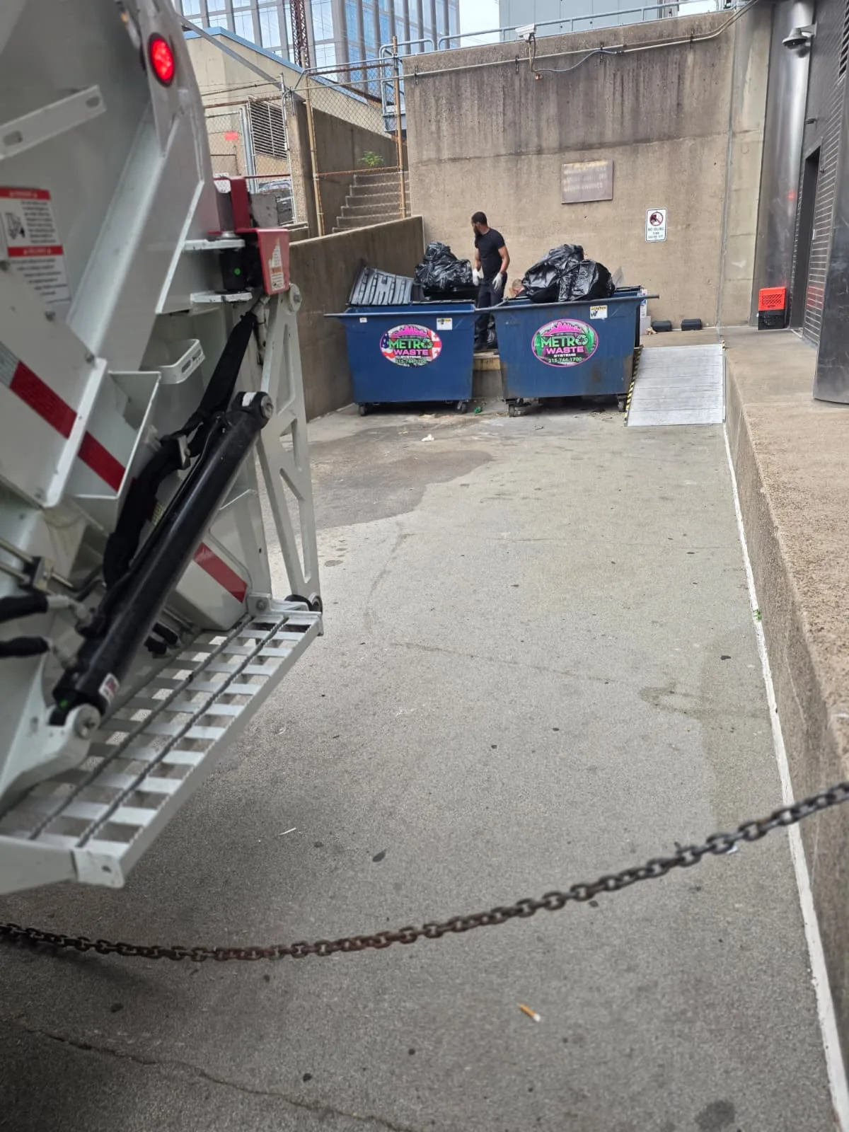 Waste transfer station sorting operation
